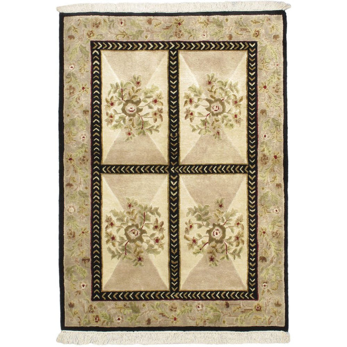 Hand-knotted Opulence Green Wool Soft Rug