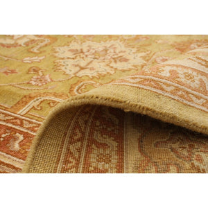 Hand-knotted Peshawar Oushak Olive Wool Soft Rug