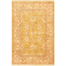 Hand-knotted Peshawar Oushak Olive Wool Soft Rug