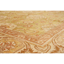 Hand-knotted Peshawar Oushak Olive Wool Soft Rug