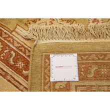 Hand-knotted Peshawar Oushak Olive Wool Soft Rug