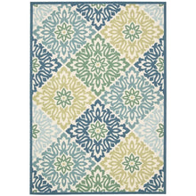 Transitional floral medallion Blue/Green Indoor/ Outdoor Area Rugs