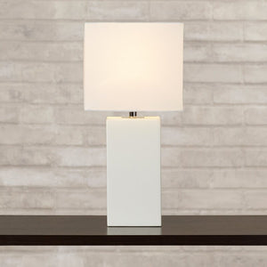 Leather Base 21 inch Table Lamp - Multiple Colors
