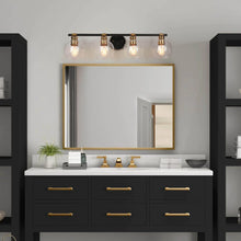 Iain Modern Black 2/3/4-Light Bathroom Vanity Lights Seeded Glass Wall Sconces