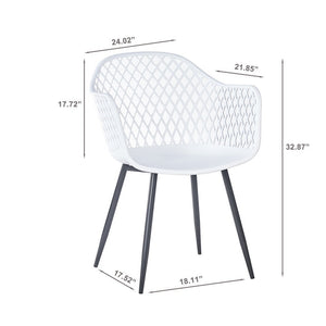Indoor and Outdoor Plastic Dining Chair, Side Chair (Set of 2) - N/A