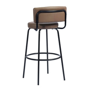Industrial 28.7" Faux Leather High Bar Stool Brown - N/A