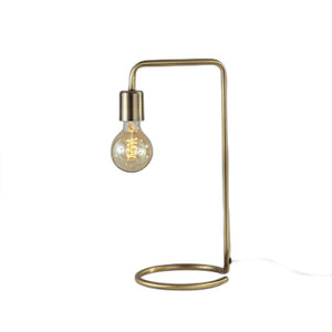 Industrial Antique Brass Finish Metal Desk Lamp With Vintage Edison Bulb - 7.25 x 9 x 16.5