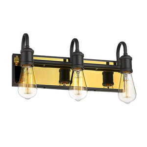 Industrial Modern Bathroom Vanity Lights,3-Light Indoor Sconces Wall Lighting Water Pipe