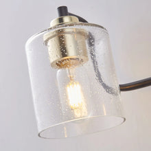 Industrial Wall Sconce 3-Lights Modern Vanity Bathroom Lamp in Black with Bubble Glass Shades Wall Mount Light Fixtures