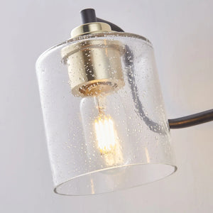 Industrial Wall Sconce 3-Lights Modern Vanity Bathroom Lamp in Black with Bubble Glass Shades Wall Mount Light Fixtures