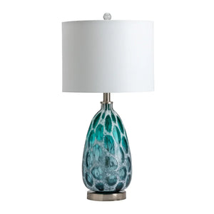 Isabel 26"H Teal Glass Table Lamp - 26"H x 13"