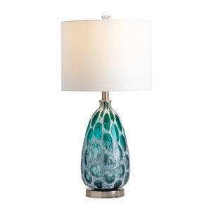 Isabel 26"H Teal Glass Table Lamp - 26"H x 13"