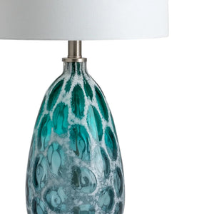 Isabel 26"H Teal Glass Table Lamp - 26"H x 13"