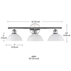 Johnson 5-Piece Chrome Bathroom Set with 3-Light Vanity Light - 8.5