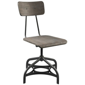 Jonquil Side Chair (Set-2) in Gray Oak & Sandy Gray, Metal Open Backrest with Curved Wooden Top