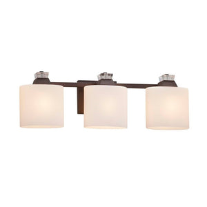 Justice Design Fusion Ardent 3-light Dark Bronze Bath Bar, Opal Oval Shade