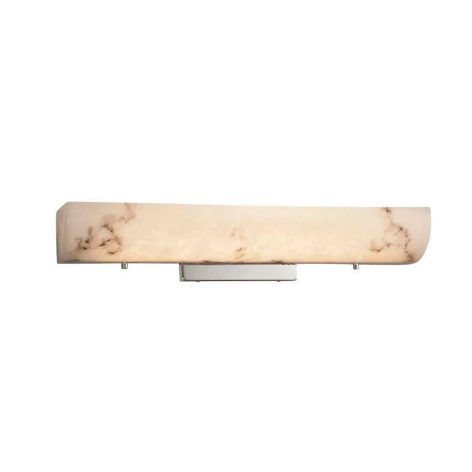 Justice Design LumenAria Flux Polished Chrome 20-inch LED Linear Wall/ Bath Light, Faux Alabaster Shade