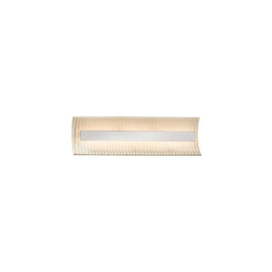 Justice Design Porcelina Contour 21-inch Polished Chrome ADA LED Wall/ Bath Bar, Pleats Shade