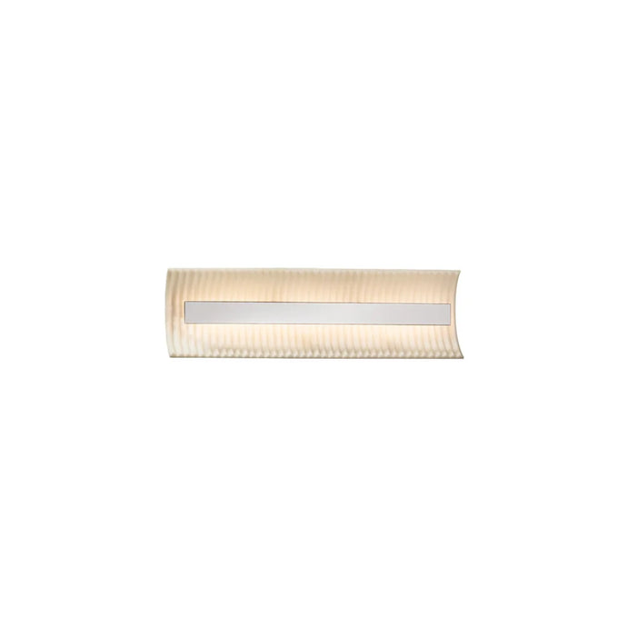 Justice Design Porcelina Contour 21-inch Polished Chrome ADA LED Wall/ Bath Bar, Pleats Shade