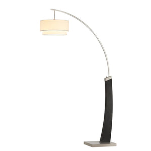 Katerina 81" LED Arched Floor Lamp with Square Steel and Wood Base - 80