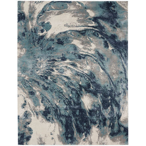 Ivory Mocha Contemporary Abstract Soft Area Rug