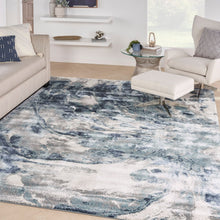 Ivory Mocha Contemporary Abstract Soft Area Rug