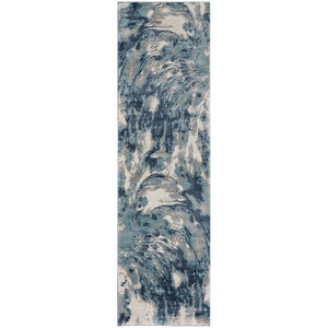 Ivory Mocha Contemporary Abstract Soft Area Rug