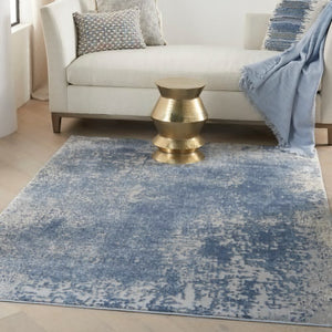 Grand Expressions Modern Abstract Navy Grey Soft Area Rug