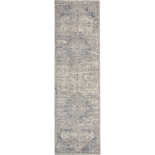 Beige Blue Medallion Soft Area Rug