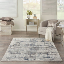 Scarlett Collection Ivory Blue Abstract Modern Soft Area Rug