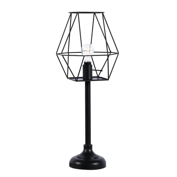 Klaussine Black Metal Open Shade Table Lamp