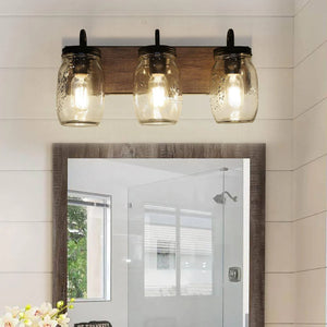 Kole Modern Farmhouse 3-Light Vanity Light Mason Jar Bathroom Light - 18"L x 9"H