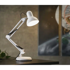 Metal Swing Arm Desk Lamp, Adjustable Gooseneck, E26 Base