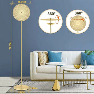 LED Floor Lamp With Remote Modern Living Room Dimmable Adjustable Gold - 1