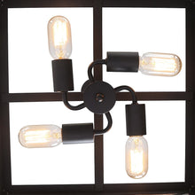 LNC Farmhouse 4-Light Square Foyer Pendant Lights Rustic Chandelier Lighting Island Chandeliers - W18.1" * H 8.3"