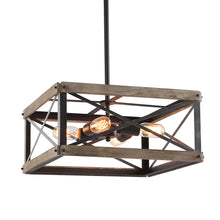 LNC Farmhouse 4-Light Square Foyer Pendant Lights Rustic Chandelier Lighting Island Chandeliers - W18.1" * H 8.3"