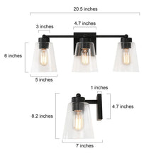 Cionar Modern Farmhouse Black 4/3-light Bathroom Vanity Lights Cylinder Glass Wall Sconces