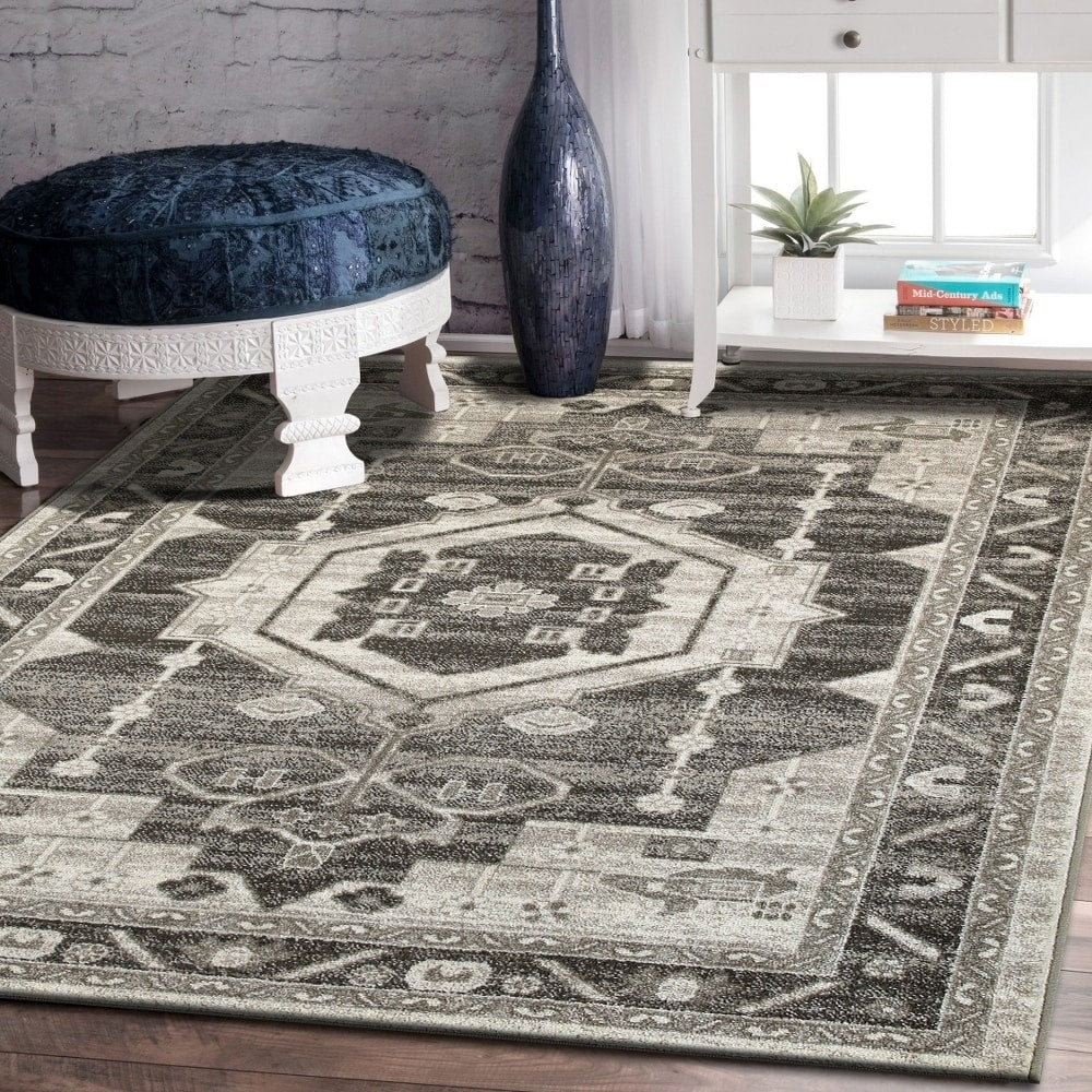 Southwestern Medallion Gray Area Rug