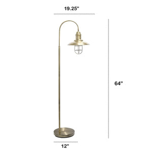 Lalia Home Modern Farmhouse 1 Light Floor Lamp, Antique Brass