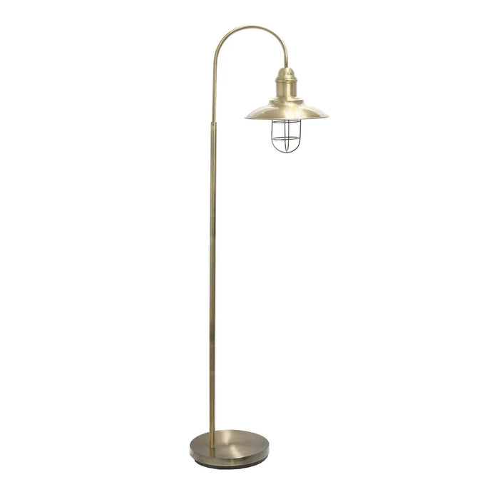 Lalia Home Modern Farmhouse 1 Light Floor Lamp, Antique Brass