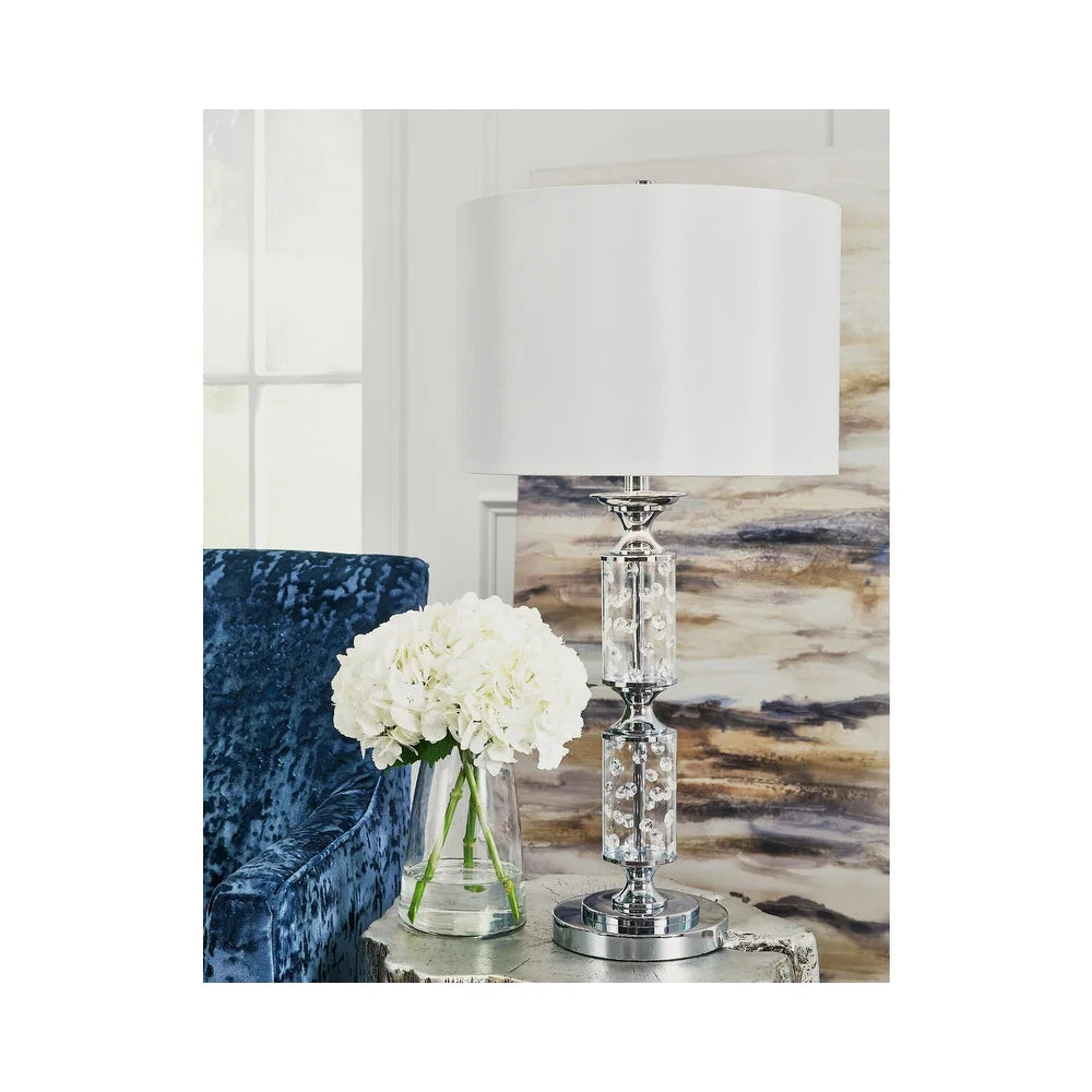 Laramae Chrome Finish Metal Table Lamp - 15