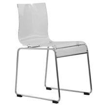 LeisureMod Lima Modern Acrylic Dining Chair with Chrome Base
