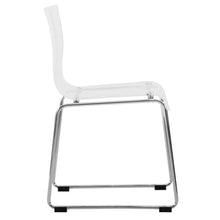 LeisureMod Lima Modern Acrylic Dining Chair with Chrome Base