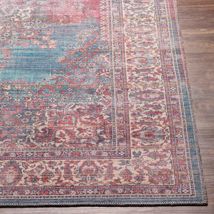 Traditional Medallion Machine Washable Area Soft Rug