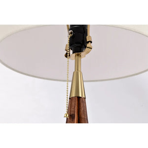 Linen Shade 6 Inch Brass Base Finish Pull Chain Table Lamp - N/A
