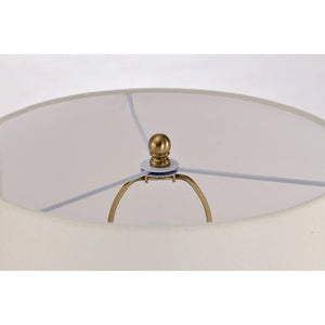 Linen Shade 6 Inch Brass Base Finish Pull Chain Table Lamp - N/A