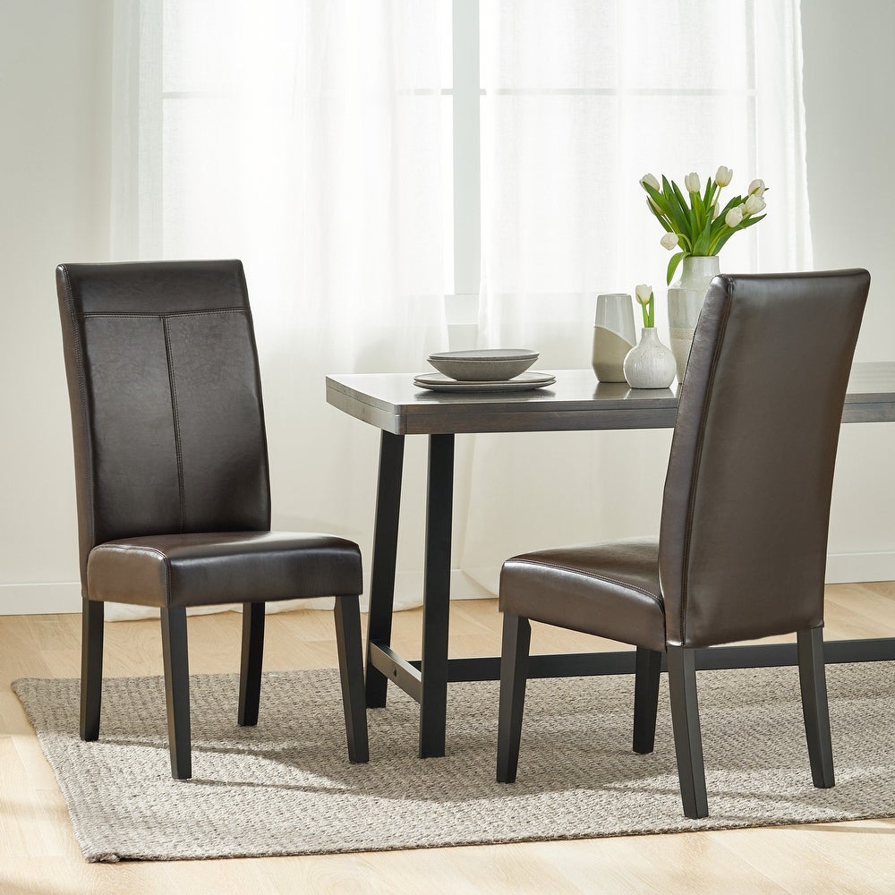 Lissa Chocolate Brown Polyurethane Dining Chair (Set of 2) by Christopher Knight Home
