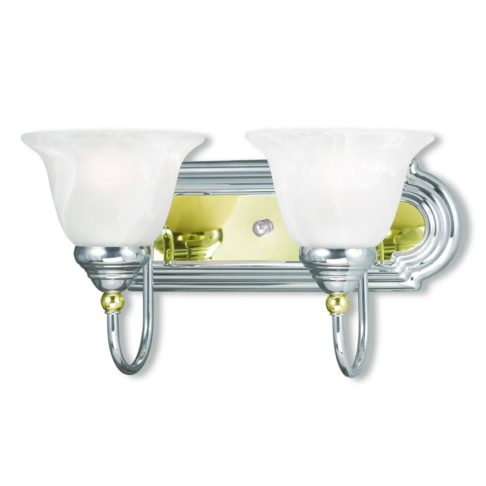 Livex Lighting Belmont Polished Chrome and Polished Brass 2-light Bath Light