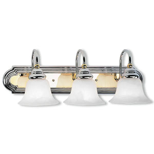 Livex Lighting Belmont Polished Chrome and Polished Brass 3-light Bath Light