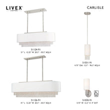 Livex Lighting Carlisle 3-Light Linear Chandelier - 31"L x 12.25"W x 20.5"-50.5"Adj. H - 31"L x 12.25"W x 20.5"-50.5"Adj. H